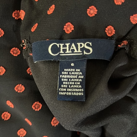 Chaps Women's Black and flower print dress, size 6 - Picture 9 of 12